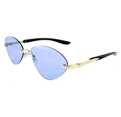 Blue Women’s Rimless Vintage Cat Eye Sunglasses