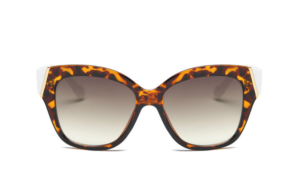 Gold Accented Oversized Cat Eye Sunglasses