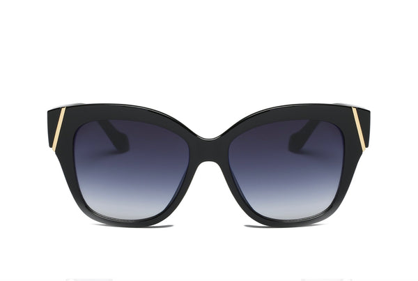 Gold Accented Oversized Cat Eye Sunglasses