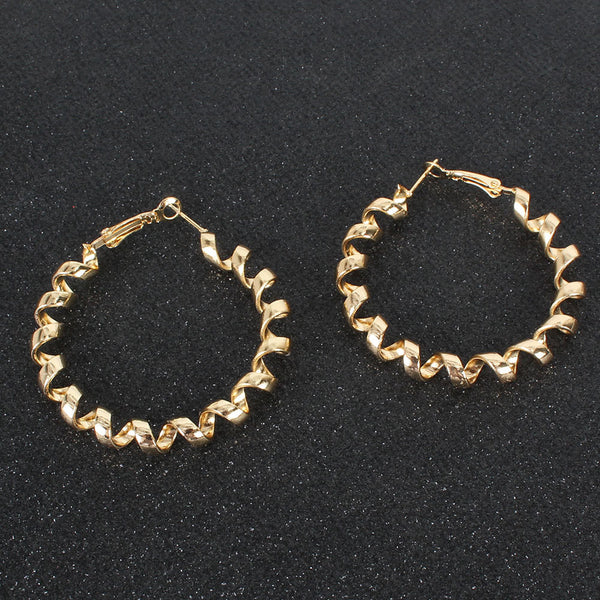 Gold Spiral Hoop Earrings